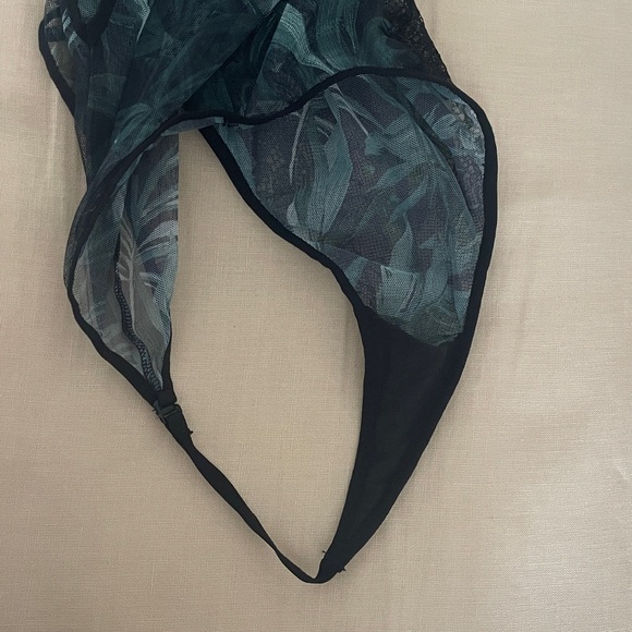 Victoria's Secret Black Lace teddy Bodysuit shine rhinestone straps - Picture 6 of 8